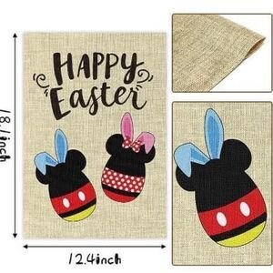 Disney happy Easter, Mickey Minnie garden burlap flag Eggs